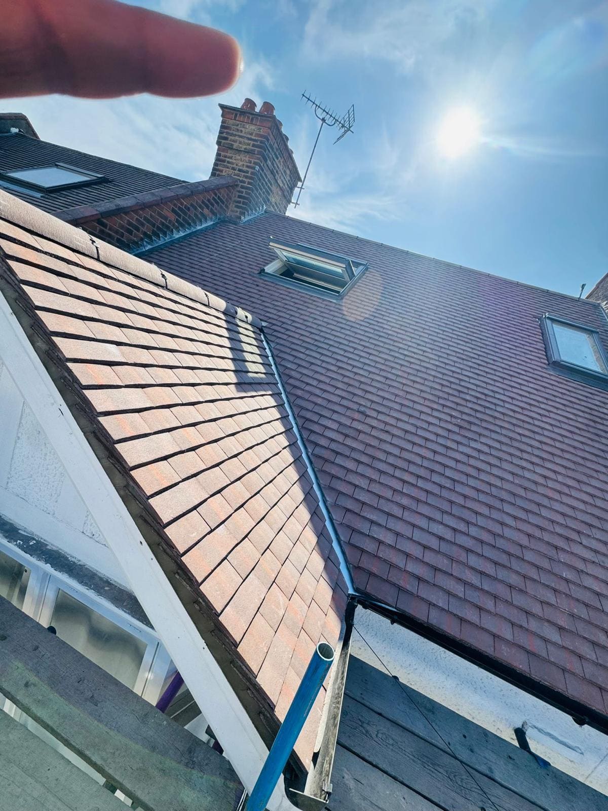 Dark tiled roof velux windows